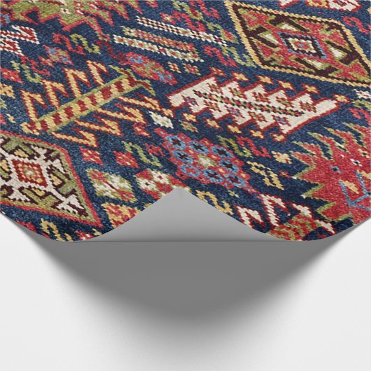 Ornamental Midnight Blue Shekarlu Zig-Zag  Cadeaupapier (Hoek)