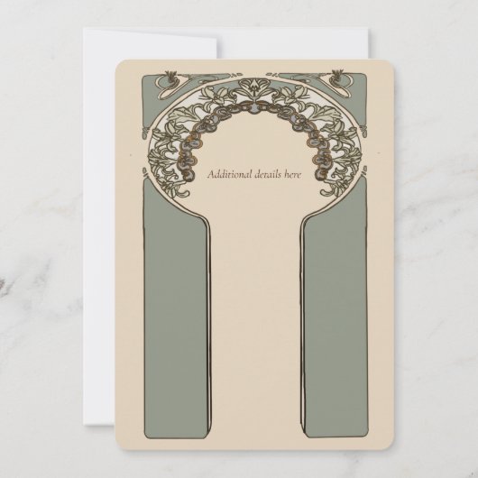  ornamental Mucha geïnspireerd huwelijk Kaart (Achterkant)