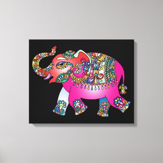 ornamental olifant omwikkeld canvas (Voorkant)