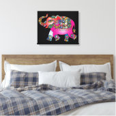 ornamental olifant omwikkeld canvas (Insitu (Slaapkamer))