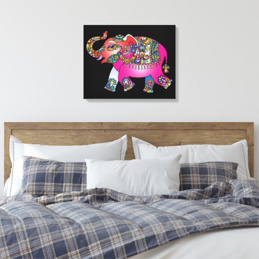 ornamental olifant omwikkeld canvas (Insitu (Slaapkamer))