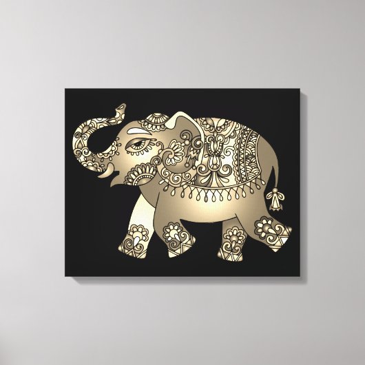 ornamental olifant omwikkeld canvas afdruk (Voorkant)