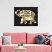 ornamental olifant omwikkeld canvas afdruk (Insitu (Woonkamer))