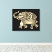 ornamental olifant omwikkeld canvas afdruk (Insitu (Houten vloer))