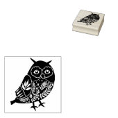 Ornamental Owl Wooden Rubber Art Stempel (Gestempeld)