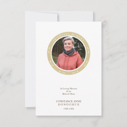 Ornamental Remember Dear One Passed Away Funeral Kaart (Voorkant)