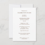 Ornamental Remember Dear One Passed Away Funeral Kaart (Achterkant)