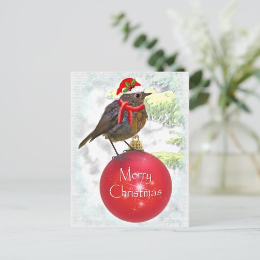 Ornamental Robin Briefkaart (Staand voorkant)