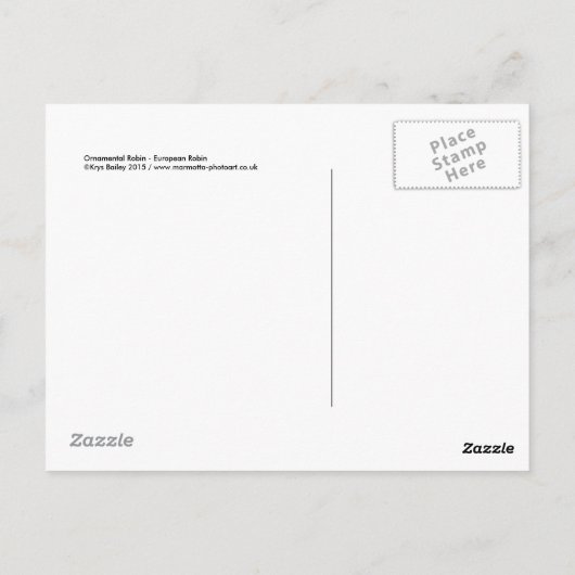Ornamental Robin Briefkaart (Achterkant)