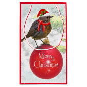 Ornamental Robin Gift Bag Klein Cadeauzakje (Achterkant)