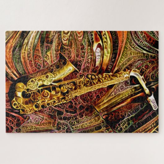 Ornamental Saxophon Legpuzzel (Horizontaal)