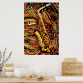Ornamental Saxophon Poster (Keuken)