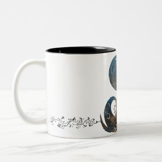 Ornamental Script Letter S Mug Tweekleurige Koffiemok (Links)
