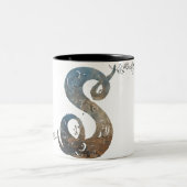 Ornamental Script Letter S Mug Tweekleurige Koffiemok (Center)
