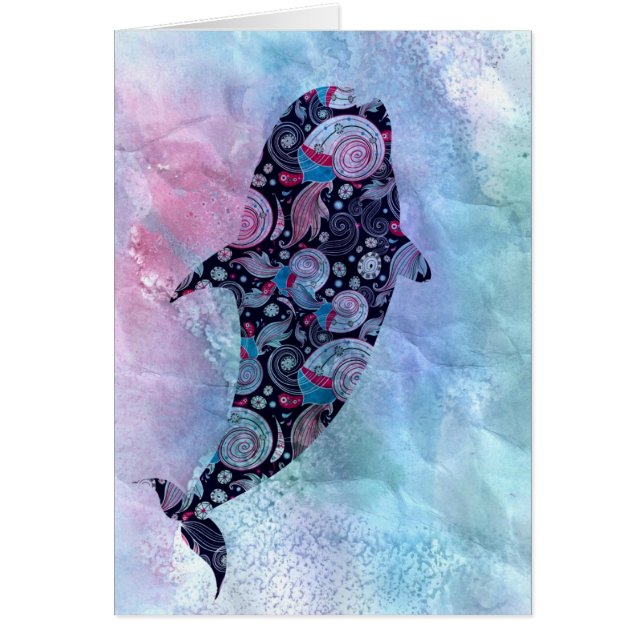 Ornamental Silhouette Whale (Voorkant)