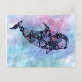 Ornamental Silhouette Whale Briefkaart (Voorkant)
