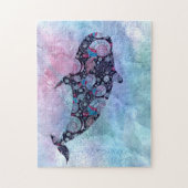 Ornamental Silhouette Whale Legpuzzel (Verticaal)