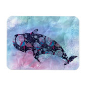 Ornamental Silhouette Whale Magneet (Horizontaal)