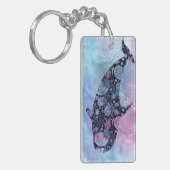 Ornamental Silhouette Whale Sleutelhanger (Voorkant Links)