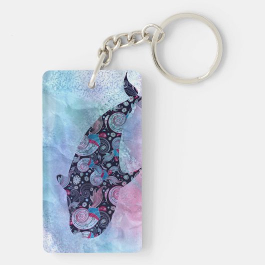 Ornamental Silhouette Whale Sleutelhanger (achterkant)