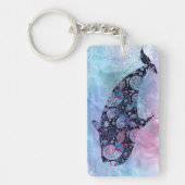Ornamental Silhouette Whale Sleutelhanger (Voorkant)