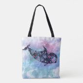 Ornamental Silhouette Whale Tote Bag (Achterkant)