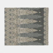 Ornamental Traditional Paisley design Fleece Deken (Voorkant (Horizontaal))
