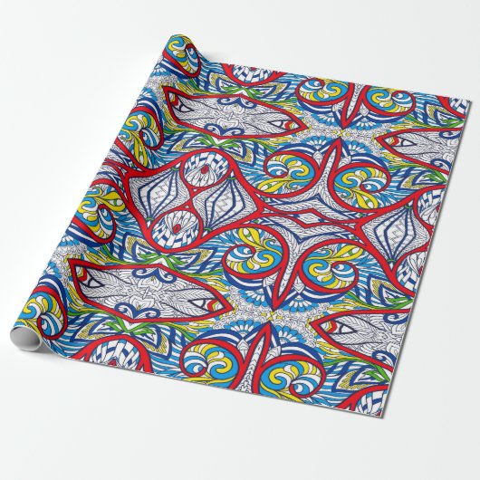 Ornamental Tribal Seamless pattern. Illustration. Cadeaupapier (Uitgerold)