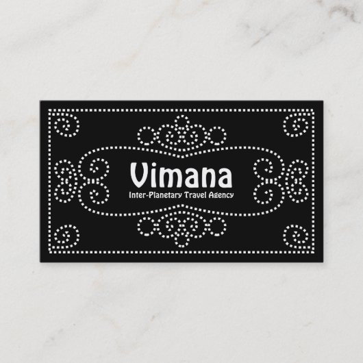 Ornamental - White on Black Visitekaartje (Voorkant)