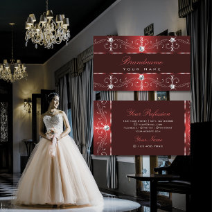 ornamentale donkerwitte rode grenzen vierkant visitekaartje