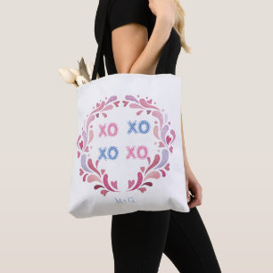 Ornamentale krans harten XO XO Valentijnsdag Tote Bag