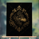 Ornamentaler Goldener Wolf Acryl Bord (Neutraal)