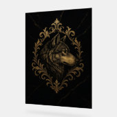Ornamentaler Goldener Wolf Acryl Bord (Hoek)