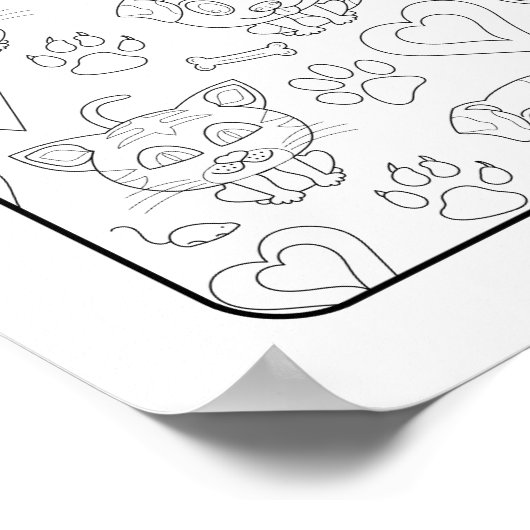 OrnaMENTALs #0077 Furry Friends Kleur Uw Eigen Poster (Hoek)