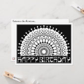 OrnaMENTALs Happy Birthday Mandala Kleur Uw Eigen Kaart (Voorkant / Achterkant in situ)