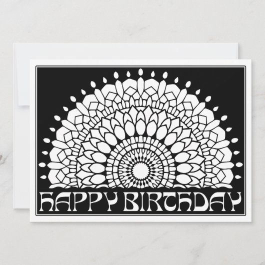 OrnaMENTALs Happy Birthday Mandala Kleur Uw Eigen Kaart (Voorkant)