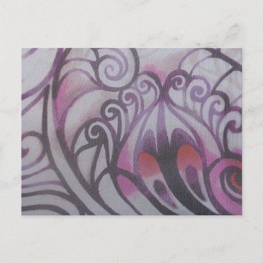 Ornamente in lila briefkaart (Voorkant)