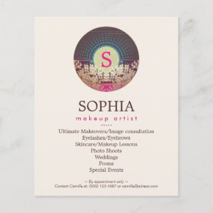 Ornamente Monogram Make-up Kunstenaar en Haarstyli Flyer