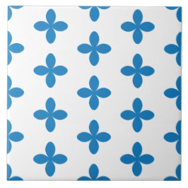 Ornamentele geometrische blauw patroon. tegeltje