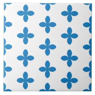 Ornamentele geometrische blauw patroon. tegeltje