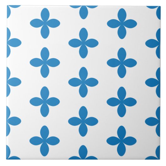 Ornamentele geometrische  blauw patroon. tegeltje (Voorkant)