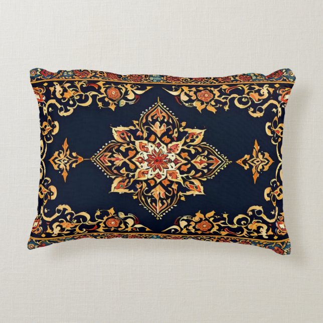 Ornamentele Perzische Mandala  Bloempatroon Accent Kussen (Achterkant)