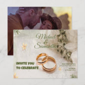 ORNAMENTELE WEDINGINVITATIE MET AFBEELDINGEN BRIEFKAART (Voorkant / Achterkant)