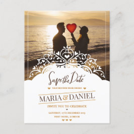 ORNAMENTELE WEDINGINVITATIE MET AFBEELDINGEN BRIEFKAART
