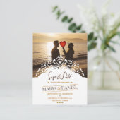 ORNAMENTELE WEDINGINVITATIE MET AFBEELDINGEN BRIEFKAART (Staand voorkant)