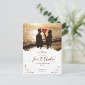 ORNAMENTELE WEDINGINVITATIE MET AFBEELDINGEN FEESTDAGENKAART (Staand voorkant)