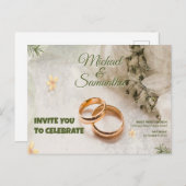 ORNAMENTELE WEDINGINVITATIE MET AFBEELDINGEN FEESTDAGENKAART (Voorkant / Achterkant)