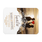 ORNAMENTELE WEDINGINVITATIE MET AFBEELDINGEN MAGNEET (Horizontaal)