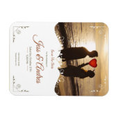 ORNAMENTELE WEDINGINVITATIE MET AFBEELDINGEN MAGNEET (Horizontaal)