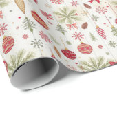  Ornamenten Botanicals Vakantie Kerstmis Cadeaupapier (Rol Hoek)